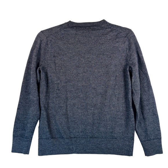Banana‎ Republic Italian Merino Wool Sweater Navy Heather Medium - Picture 2 of 8